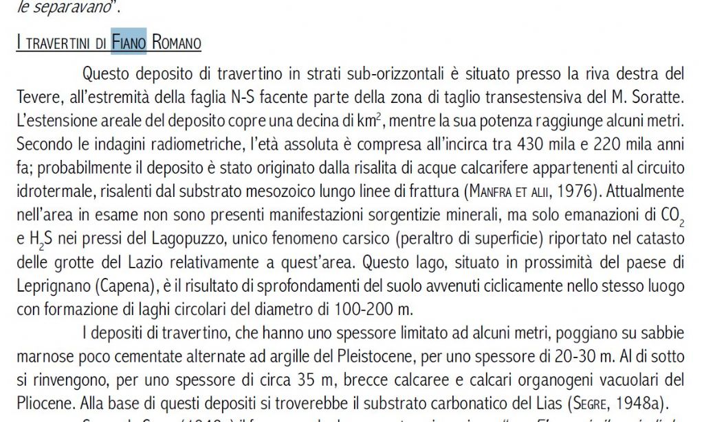 Litogenesi Bassa Valle del Tevere - Sedimentazione